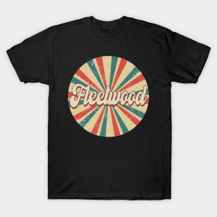 Circle Design Fleetwood Proud Name Birthday 70s 80s 90s Styles T-Shirt